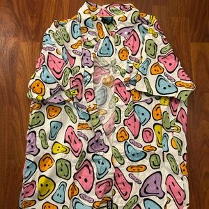 ALab multicolor smiley face pattern shirt